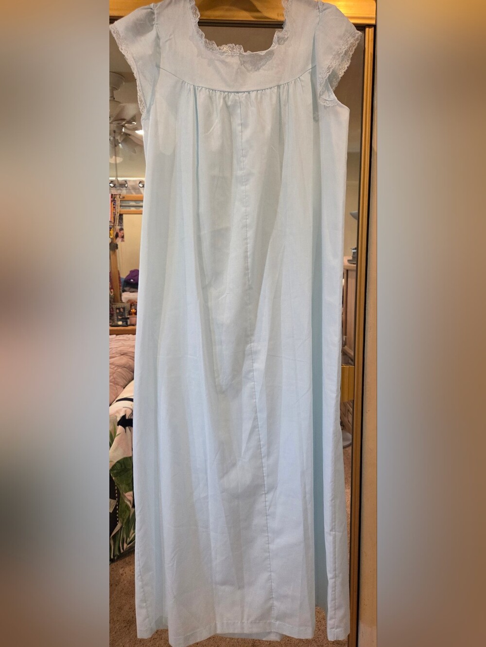 Vintage Sears Pale Blue Embroidered Nightgown - Picture 2 of 8